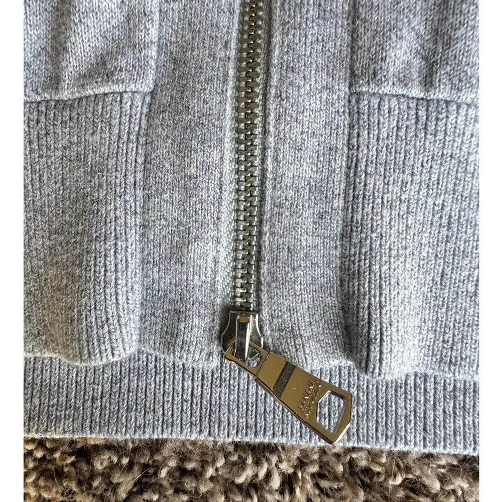 Banana Republic Mens Large Supima Cotton 1/4 Zip Sweater Gray Mock Neck Pullover